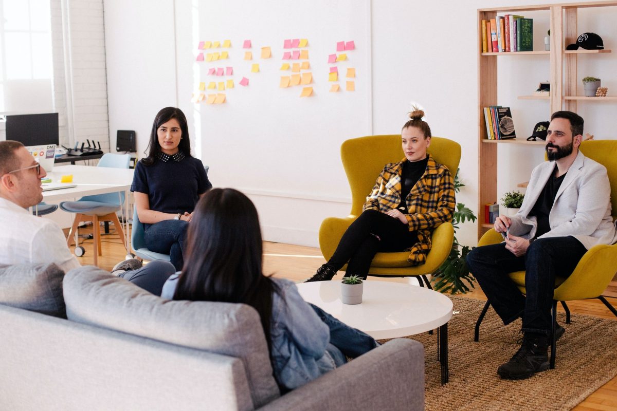 A group of people engaged in a discussion.